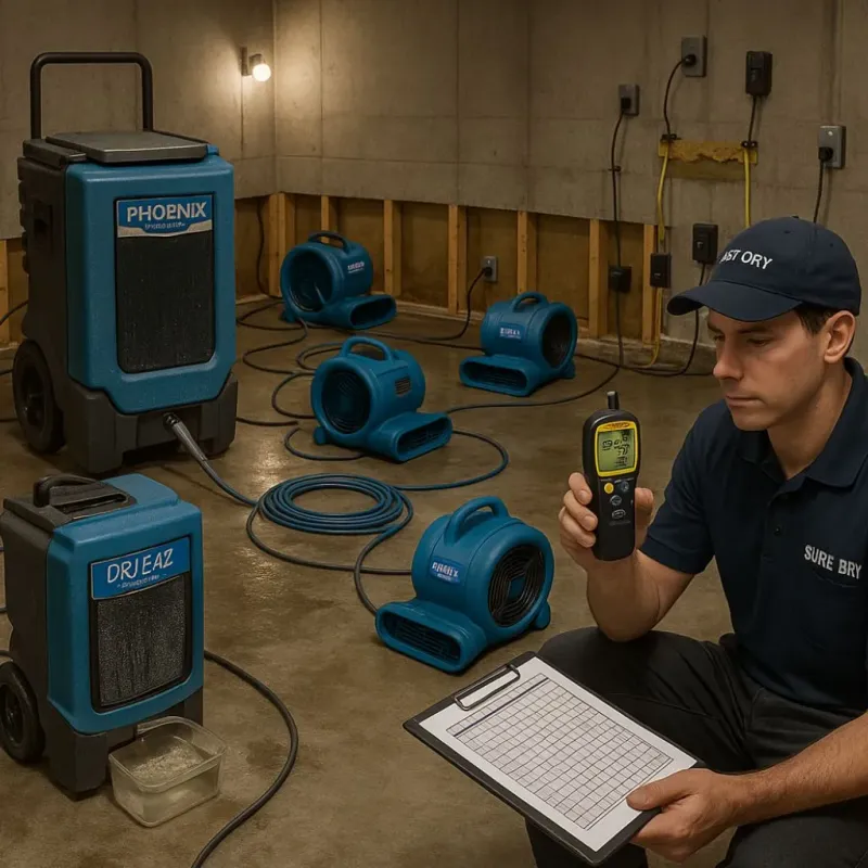 Structural Drying and Dehumidification process in Cook County, GA